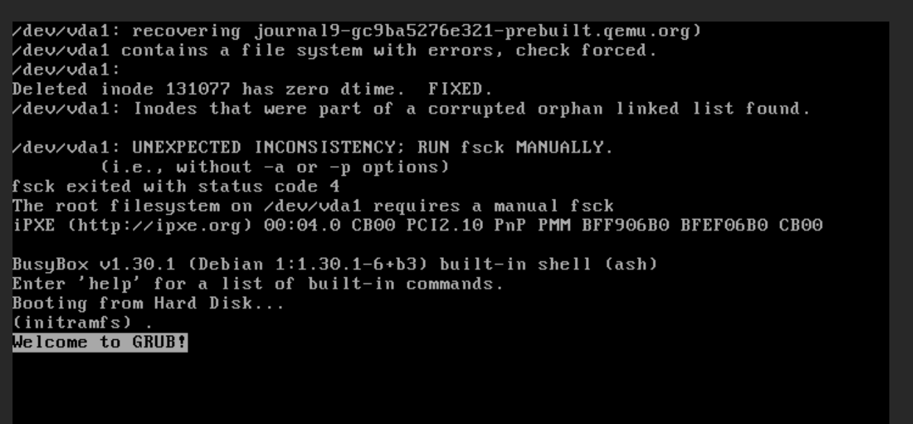 Debian系統(tǒng)啟動(dòng)出現(xiàn)BusyBox v1.30,1(Debian 1:1.30.1-6+b3) built-in shell (ash)，無法正常啟動(dòng)